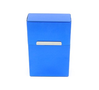 Sigarettendoosje van aluminium in de kleur blauw