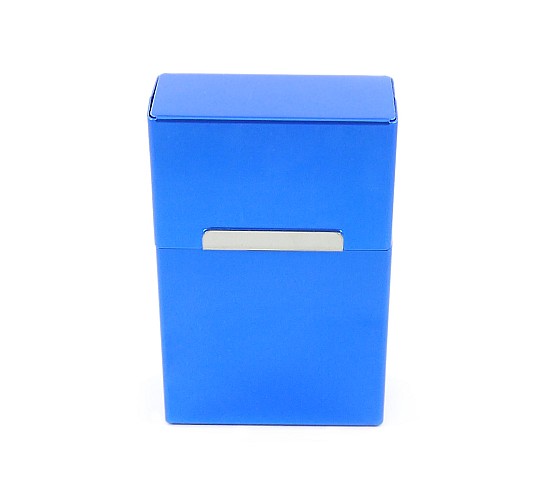 Sigarettendoosje van aluminium in de kleur blauw