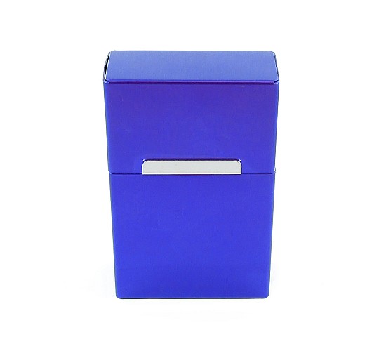 Donkerblauw aluminium sigarettendoosje