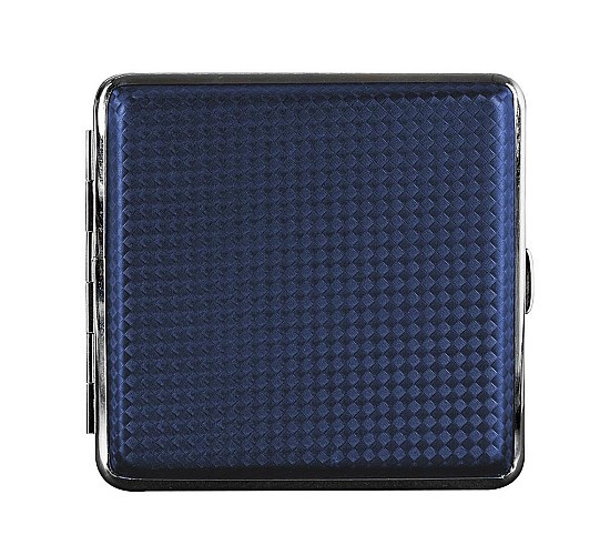 Carbon pu leer sigarettenkoker blauw