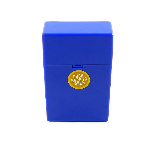 Sigarettenbox met druk systeem volledige in de kleur blauw