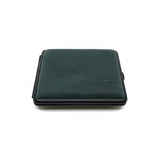 Lederen doosje suede groen