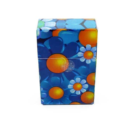 Blauw gekleurd sigarettendoosje van het merk Conny