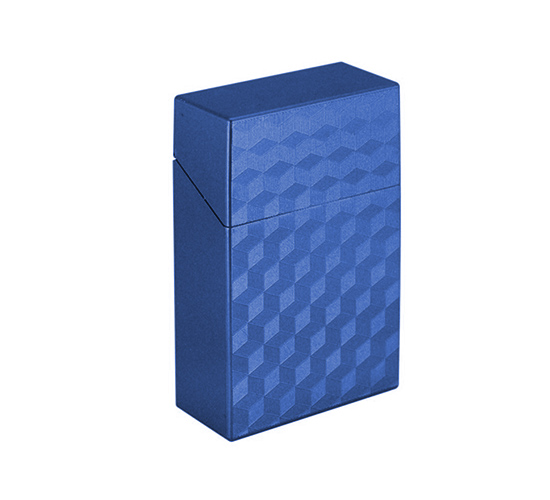 Sigarettenkoker blauw metallic met patroon
