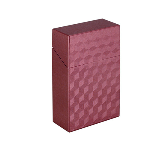 Metallic rode sigarettenbox met patronen