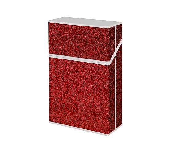Zor sigarettendoosje glitters rood