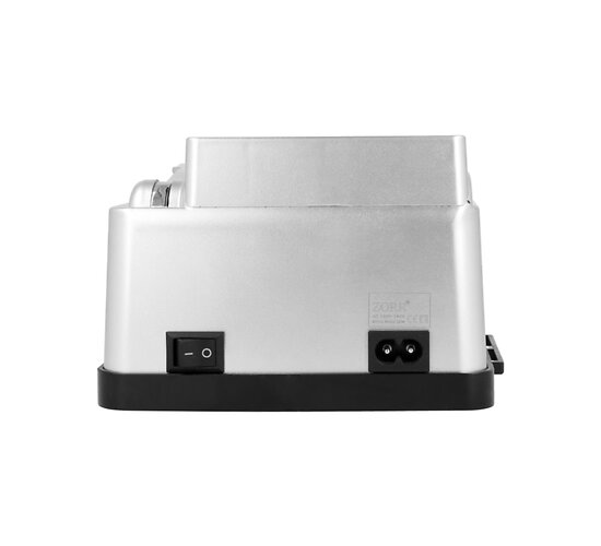 Zorr Powermatic 2 Plus elektrische hulzenstopper achteraanzicht met stroomaansluiting