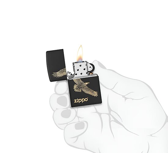 60001347 zippo eagle black