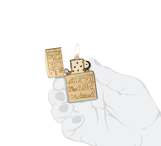 60007668 zippo armor hieroglyphs design