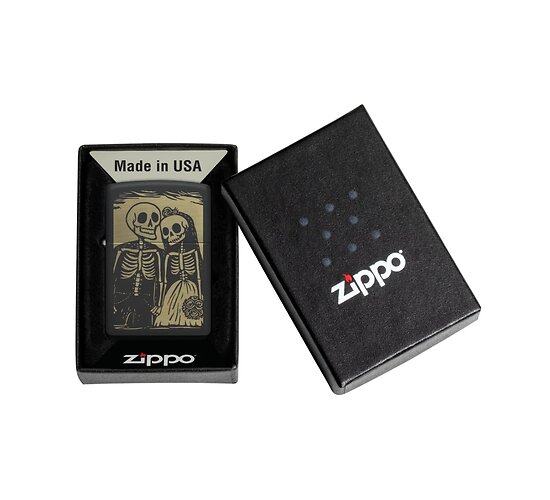 60007808 skeleton couple wedding zippo