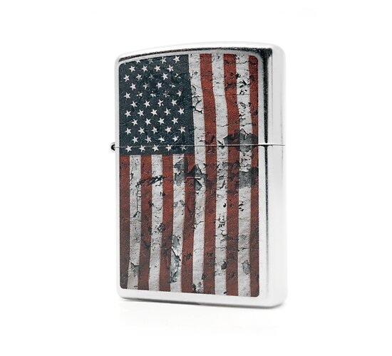 Amerikaanse vlag kapot zippo