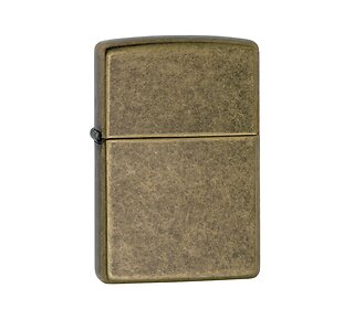 Zippo aansteker in messing met antique afwerking en eenvoudig regular design