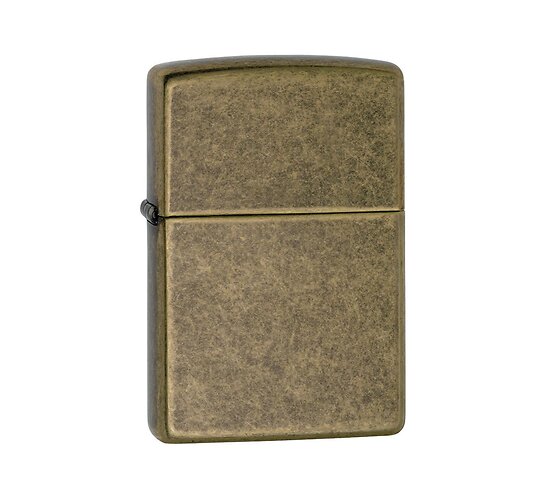 Zippo aansteker in messing met antique afwerking en eenvoudig regular design