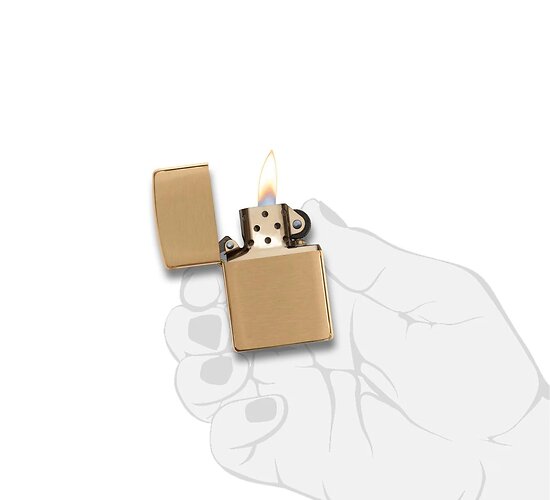Armor zippo brushed brass