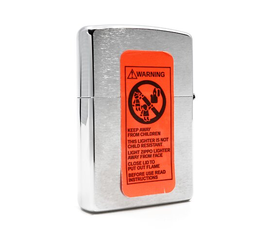Chrome zippo geborsteld sticker