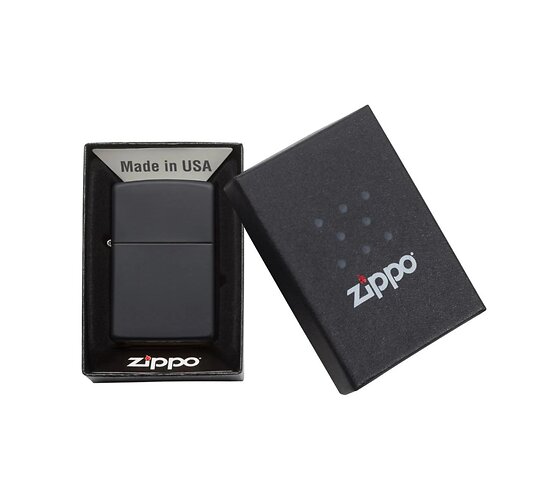 Doosje met de Black matte van Zippo