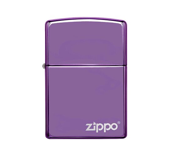 Classic high polish purple zippo with logo