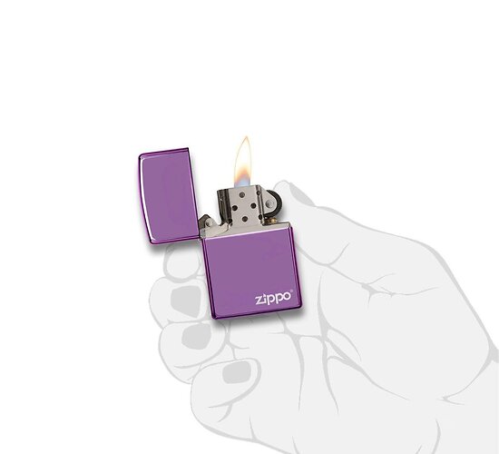 Classic high polish violett zippo with logo