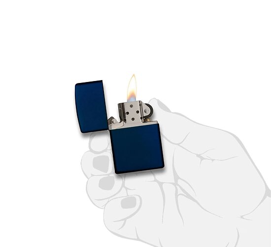 Classic navy blue zippo