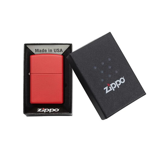 Classic red matte zippo box