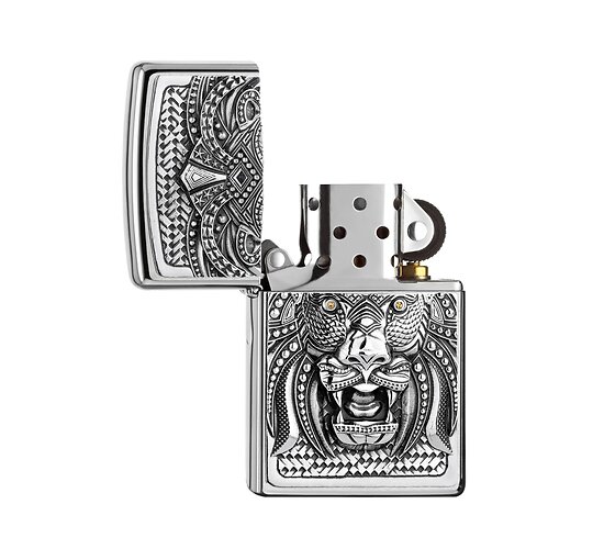 Classic zippo art lion