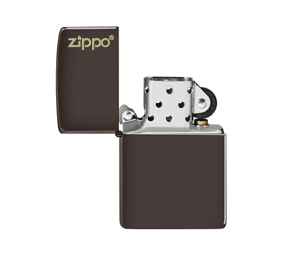 Classic zippo brown flat with logo