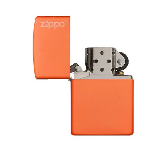 Classic zippo orange matte logo