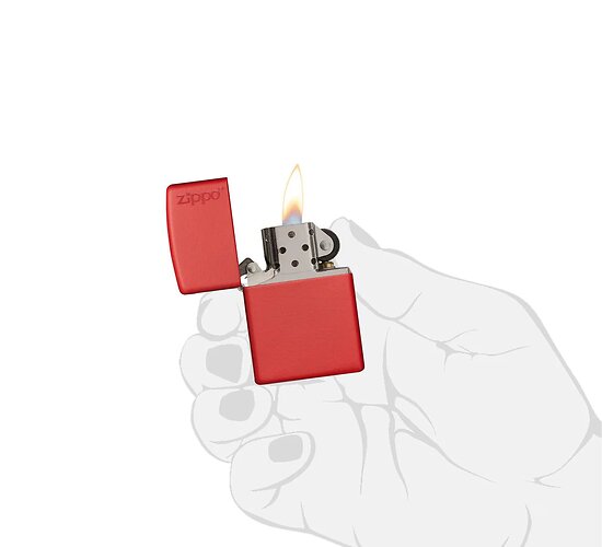 Classic zippo red matte logo