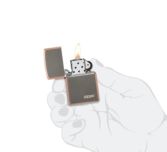 Classic zippo rustic bronze with logo