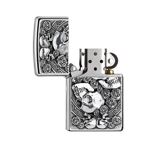 Classic zippo skulls and roses
