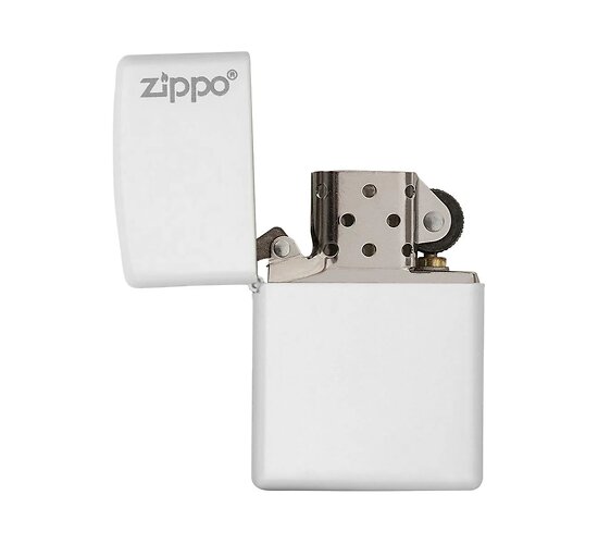 Classic zippo white matte logo