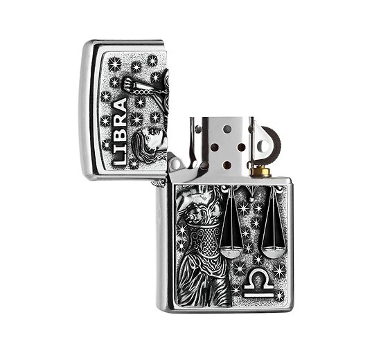 Classic zippo zodiac libra