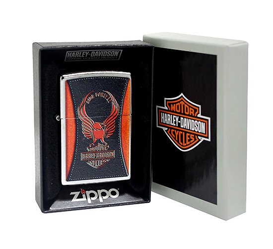 Zippo Harley Davidson logo ride forever eagle design