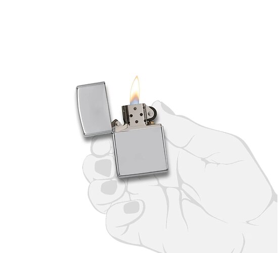 Heavy wall high polish chrome zippo