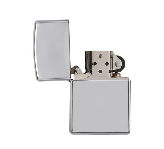 Heavy wall zippo high polish chrome armor