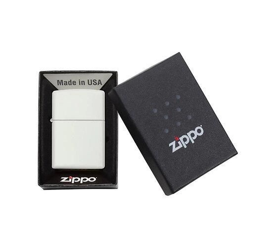 Doosje met de Wit Mat  van Zippo