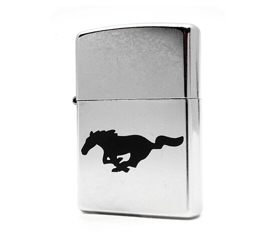 Mustang paard silhouet zippo chrome