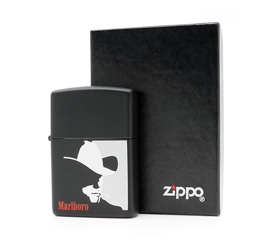 Old zippo box black lighter marlboro