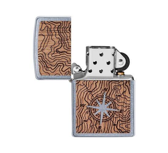 Open zippo aansteker woodchuck