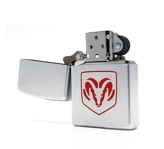 Ram head dodge logo sating zippo