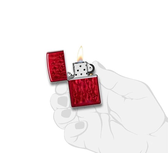 Red candy apple zippo flame design