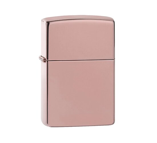 Zippo high polished rosé gold aansteker met gepolijste, hoogglanzende roségouden afwerking