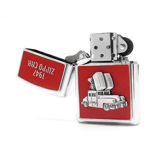 Rode zippo auto embleem 2004 open