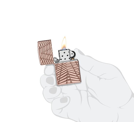 Rose gold armor zippo geometric pattern