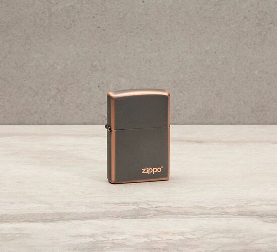 Rustic bronze zippo with logo