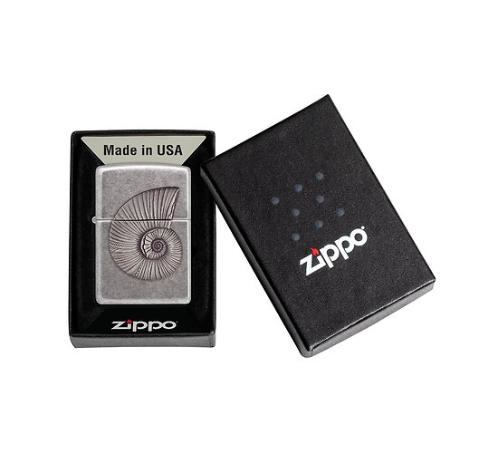 Shell embleem antique silver zippo