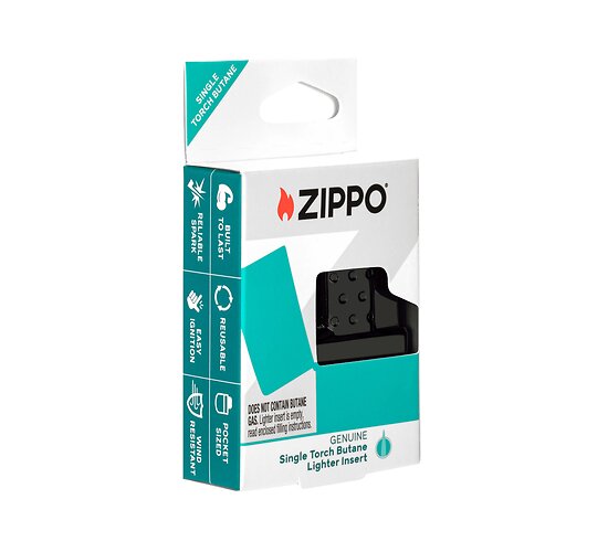 Single torch butane zippo insert black