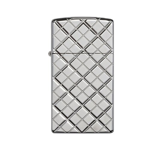 Zippo slim met elegant argyle design