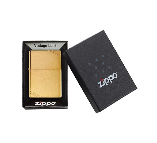 Doosje met de Vintage brushed  Brass van Zippo