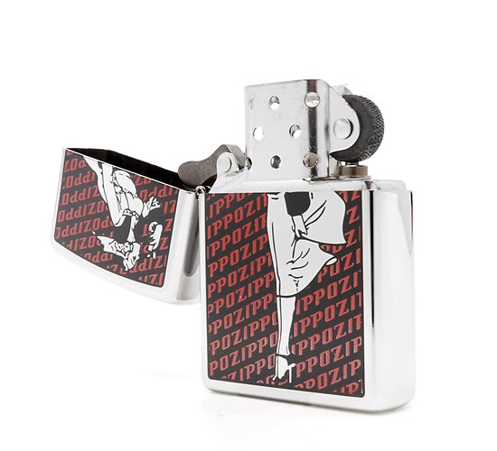 Windy girl zippo rood zwart